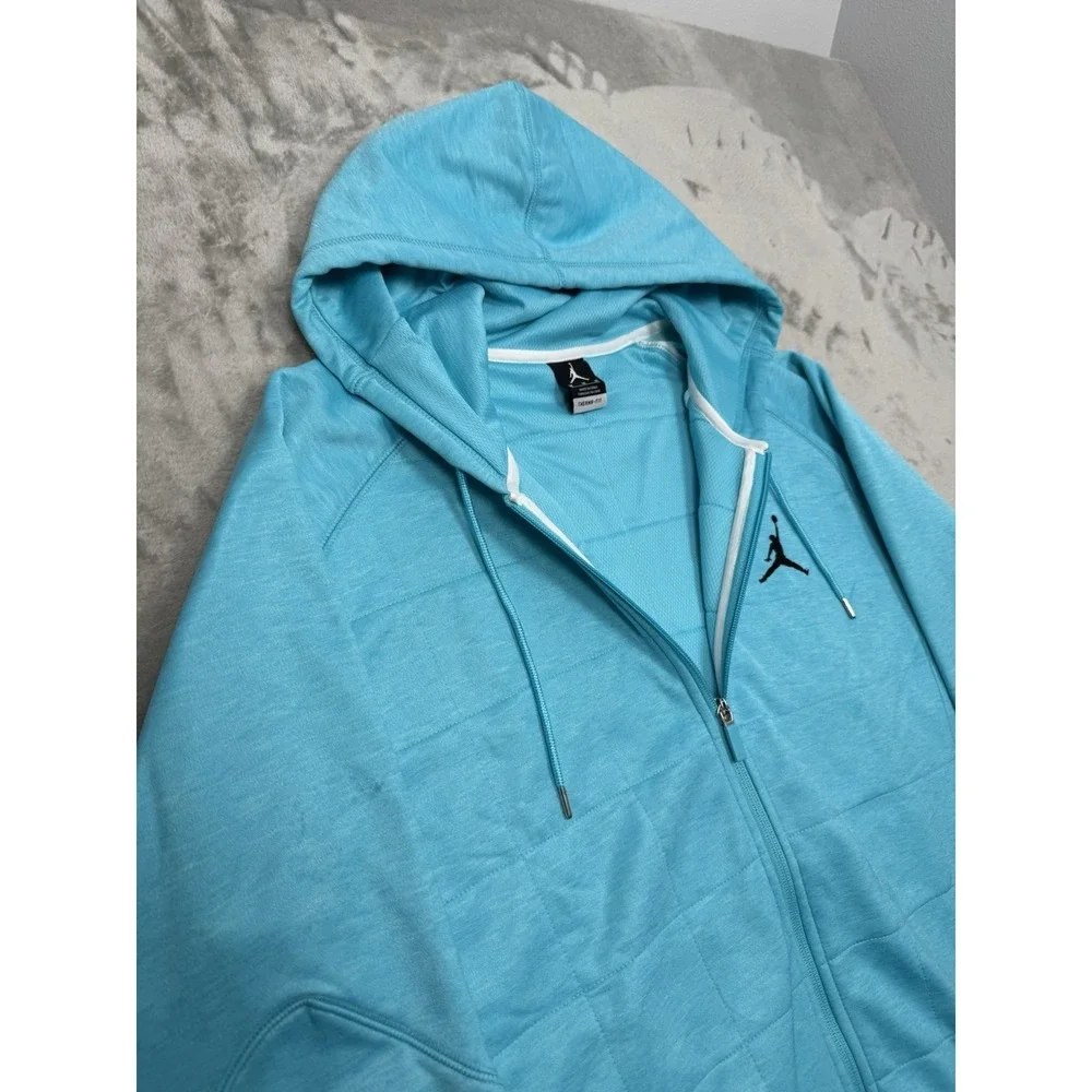 Nike Air Jordan Hoodie Jacket Mens Medium Cyan Blue Sweatshirt Basketball NBA